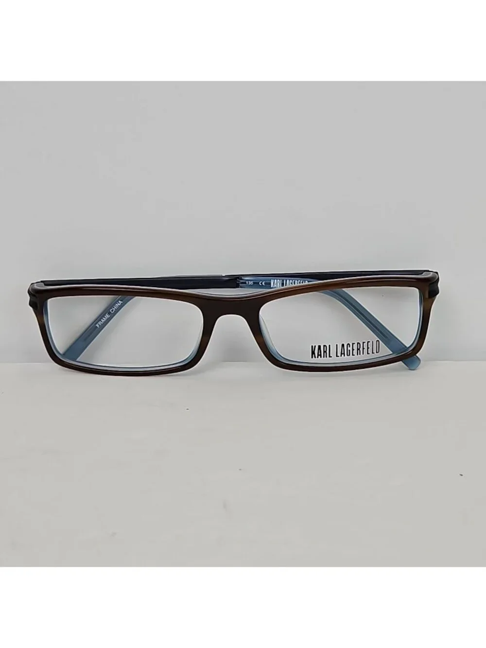 Karl Lagerfeld KL737 100 Eyeglasses Frames Brown Blue Rectangle 53-17-135
